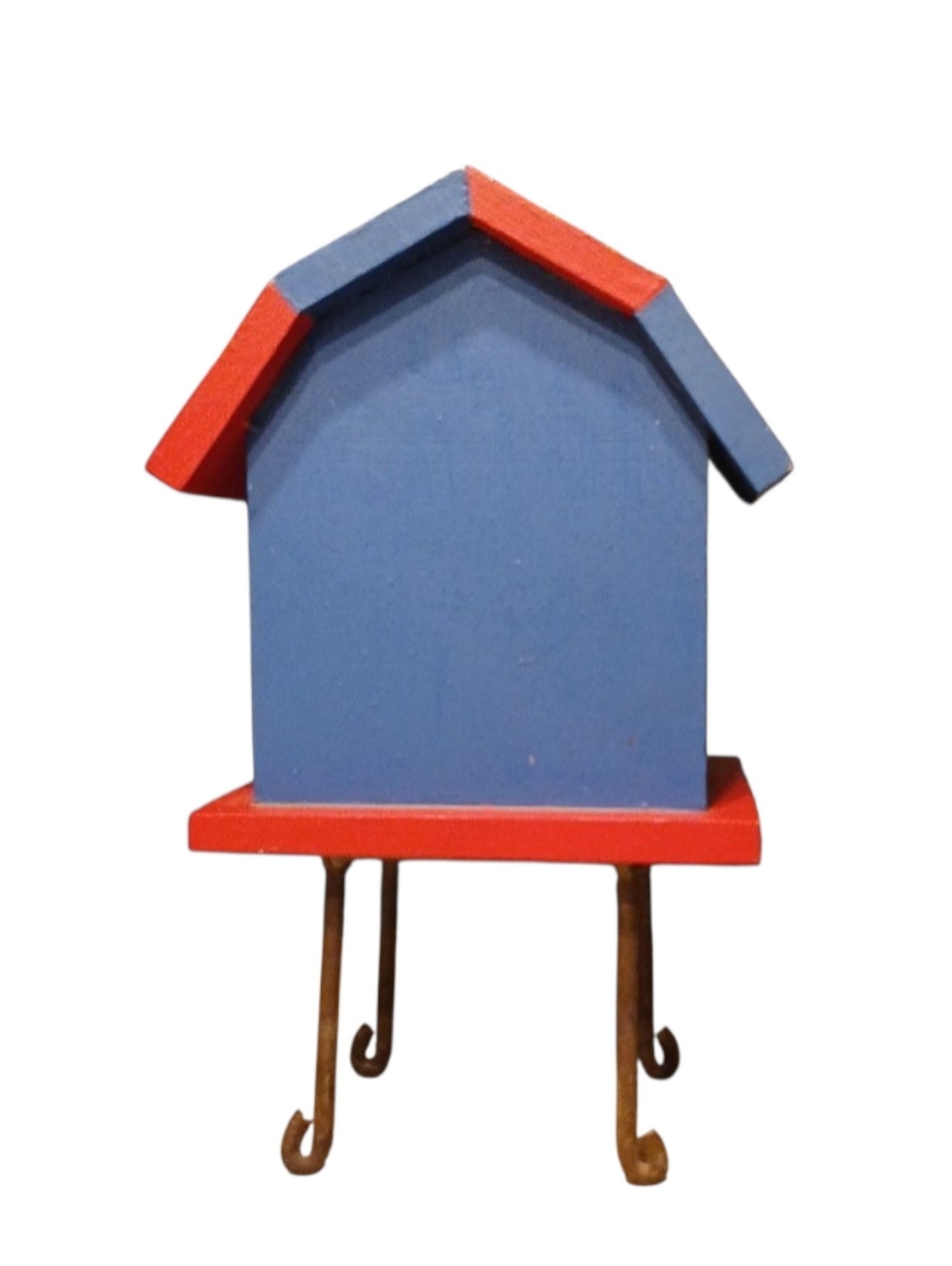 🇺🇸 Hand-Painted Star Blue & Red Birdhouse - Picture 2 of 5